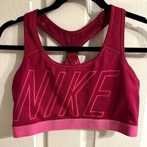 FINAL PRICE DROP❌ Nike dark pink logo sports bra‎ size Large
